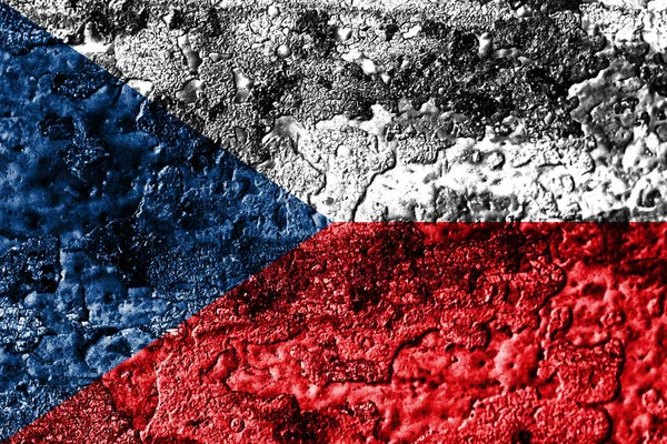 Česká Republika Grunge Zrezivělé Kovové Textury Vlajka Koroze Kovů Pozadí — Stock fotografie