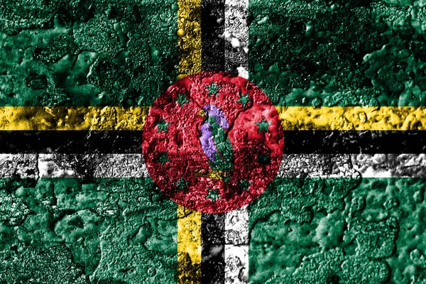 Ντομίνικα Grunge Σκουριασμένα Μέταλλο Υφή Σημαία Σκουριά Μεταλλικό Φόντο — Φωτογραφία Αρχείου