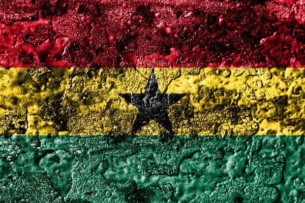 Ghana Grunge Metal Oxidado Textura Bandera Fondo Metal Oxidado — Foto de Stock