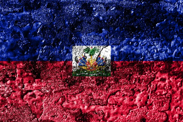 Haïti Grunge Verroest Metalen Textuur Vlag Roest Metalen Achtergrond — Stockfoto