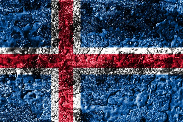 Grunge Islandia Rusted Metal Tekstury Flaga Rdza Podłoże Metalowe — Zdjęcie stockowe