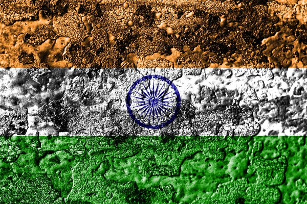 インド グランジさびた金属の質感フラグ 防錆金属の背景 — ストック写真