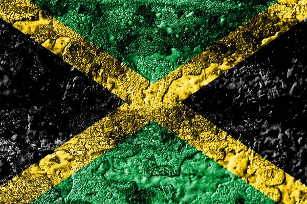 Grunge Jamaica Oxidado Bandera Textura Metálica Fondo Metal Óxido —  Fotos de Stock