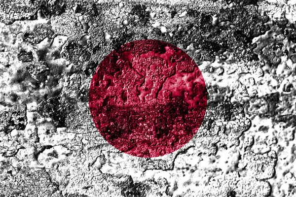 Japan grunge rusted metal texture flag, rust metal background