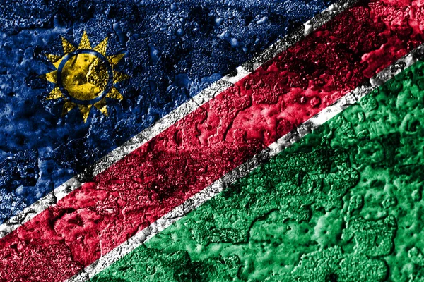 Namibie Grunge Zrezivělé Kovové Textury Vlajka Koroze Kovů Pozadí — Stock fotografie