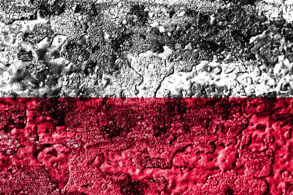 Polandia Grunge Berkarat Bendera Tekstur Logam Logam Berkarat Latar Belakang — Stok Foto