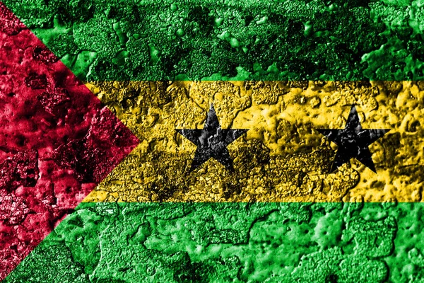 Santo Tomé Príncipe Grunge Oxidado Bandera Textura Metal Fondo Metal — Foto de Stock