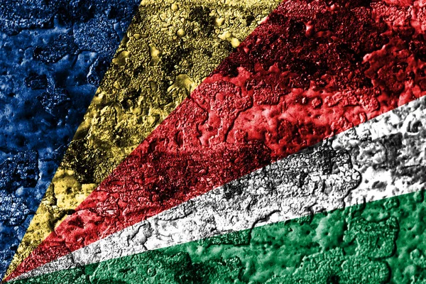 Seyşeller grunge paslı metal doku bayrak, pas metal arka plan