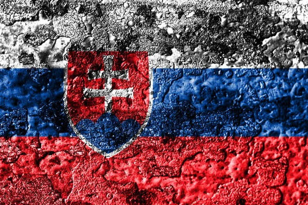Σλοβακία Grunge Σκουριασμένα Μέταλλο Υφή Σημαία Σκουριά Μεταλλικό Φόντο — Φωτογραφία Αρχείου