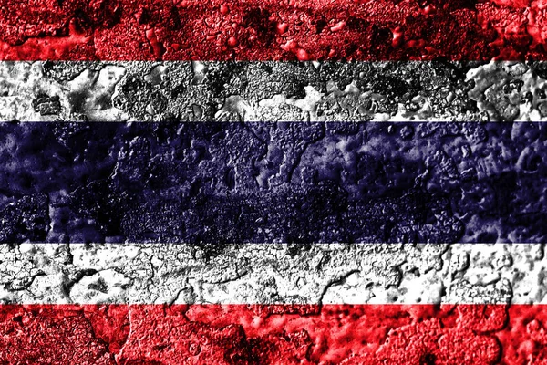 Tajlandia Grunge Zardzewiały Metal Tekstury Flaga Rdza Podłoże Metalowe — Zdjęcie stockowe