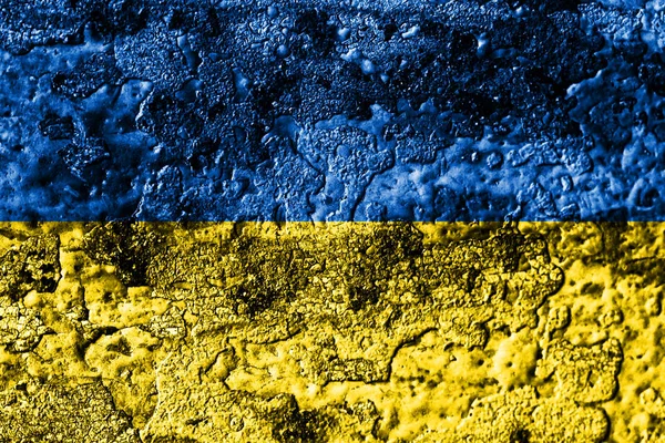 Ukraine Grunge Drapeau Texture Métal Rouillé Fond Métal Rouille — Photo
