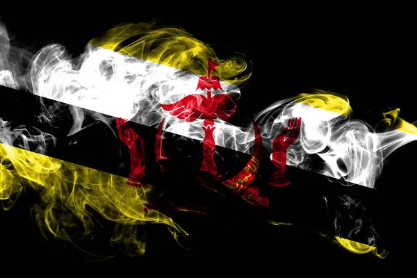 National Flag Brunei Made Colored Smoke Isolated Black Background Abstract — Stock Photo, Image