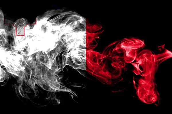 Bandera Nacional Malta Hecha Humo Color Aislado Sobre Fondo Negro — Foto de Stock