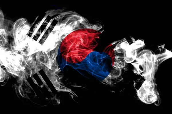 Bandiera Nazionale Della Corea Del Sud Composta Fumo Colorato Isolato — Foto Stock