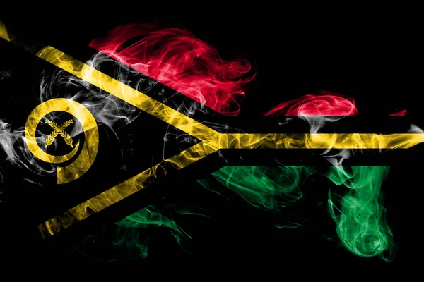 Bandera Nacional Vanuatu Hecha Humo Color Aislado Sobre Fondo Negro — Foto de Stock