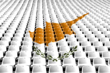 Kıbrıs bayrağı stadyum koltukları. Spor rekabet kavramı