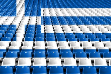 Yunanistan bayrağı stadyum koltukları. Spor rekabet kavramı