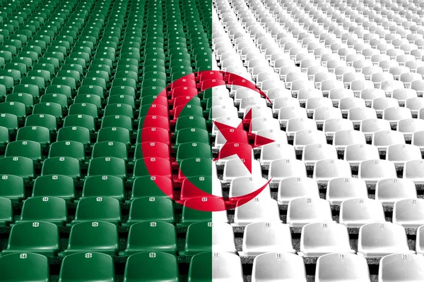 Flaga Algierii Miejsc Stadion Koncepcja Konkurencja Sportowa — Zdjęcie stockowe