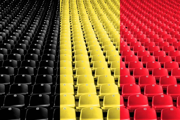 比利时旗子体育场位子 体育比赛理念 — 图库照片