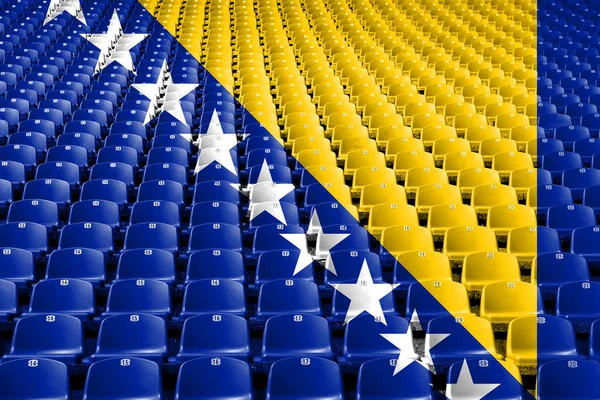 Bandeira Bósnia Herzegovina Assentos Estádio Conceito Competição Esportiva — Fotografia de Stock