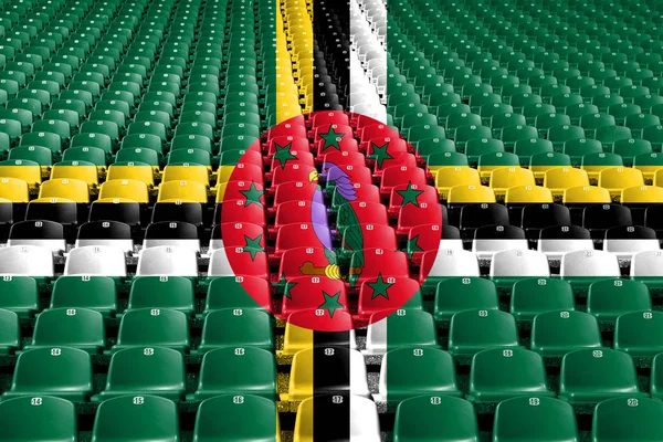 Dominica Flag Stadium Seats Sports Competition Concept — Stock Photo, Image