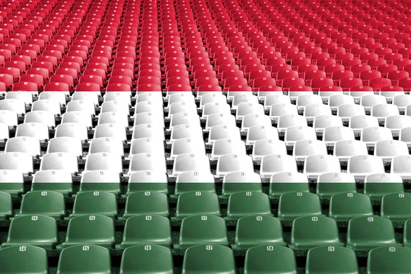 Stadionsitze Unter Ungarischer Flagge Wettkampfkonzept — Stockfoto