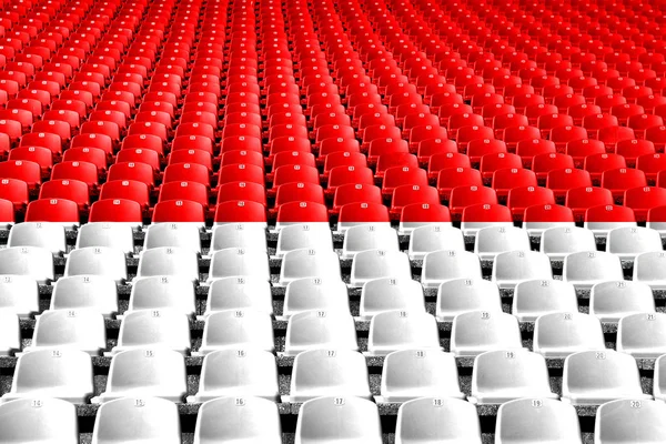 Indonesia flag stadium seats. Sports competition concept