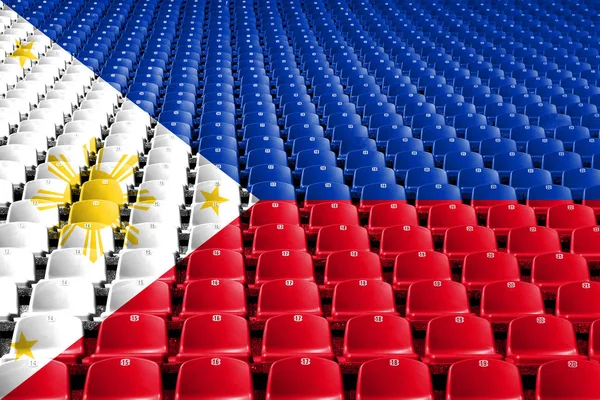 Philippines Flag Stadium Seats Sports Competition Concept — Stock Photo, Image