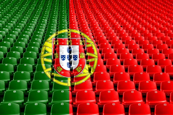 Bandeira Portugal Assentos Estádio Conceito Competição Esportiva — Fotografia de Stock