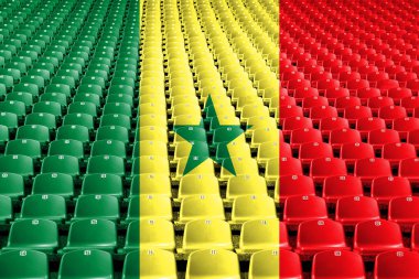 Senegal bayrak stadyum koltukları. Spor rekabet kavramı