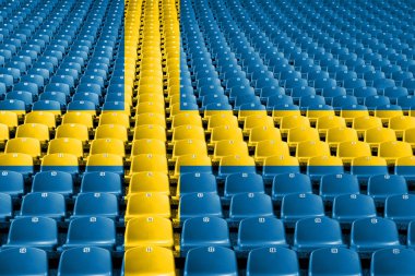 İsveç bayrağı stadyum koltukları. Spor rekabet kavramı