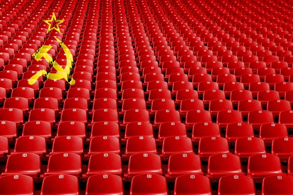 ソビエト連邦の旗の競技場の座席 競争のスポーツ コンセプト — ストック写真