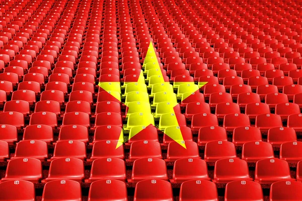 Vietnam flag stadium seats. Sports competition concept
