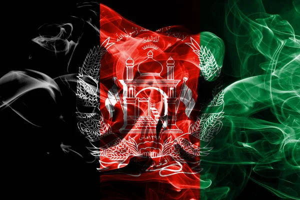 National Flag Afghanistan Made Colored Smoke Isolated Black Background — Stock Photo, Image