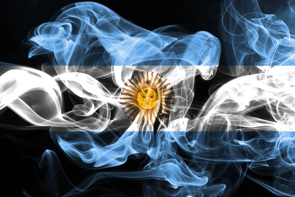 Bandera Nacional Argentina Hecha Humo Color Aislado Sobre Fondo Negro —  Fotos de Stock