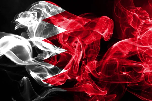 Nationalflagge Des Bahrains Aus Farbigem Rauch Isoliert Auf Schwarzem Hintergrund — Stockfoto