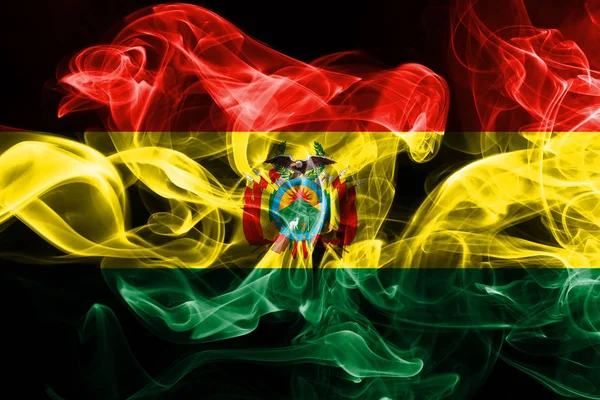 Bandera Nacional Bolivia Hecha Humo Color Aislado Sobre Fondo Negro — Foto de Stock