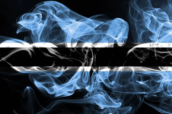 Bandiera Nazionale Del Botswana Composta Fumo Colorato Isolato Sfondo Nero — Foto Stock
