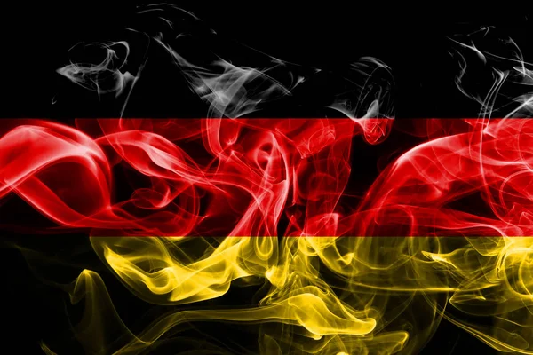 Bandiera Nazionale Della Germania Fatta Fumo Colorato Isolato Sfondo Nero — Foto Stock