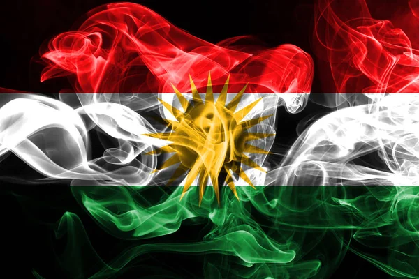 Bandera Nacional Kurdistán Copia Hecha Humo Color Aislado Sobre Fondo — Foto de Stock