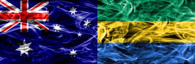 Avustralya vs Gabon renkli duman bayrak kalın duman yapılan