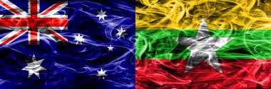 Avustralya vs Myanmar renkli duman bayrak kalın duman yapılan