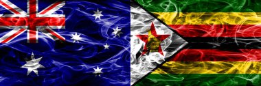 Avustralya vs Zimbabve renkli duman bayrak kalın duman yapılan