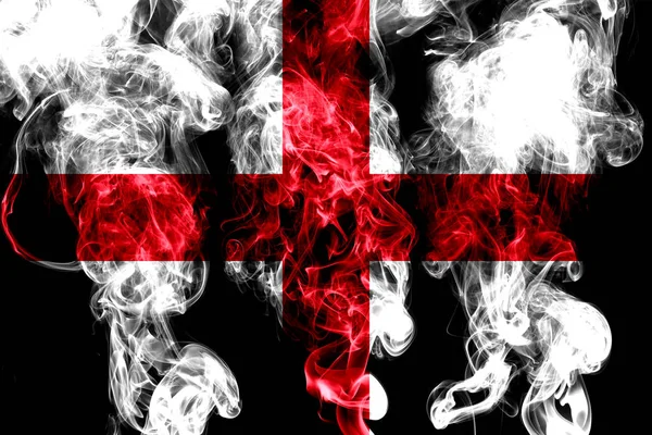 Nationalflagge Englands Aus Farbigem Rauch Isoliert Auf Schwarzem Hintergrund — Stockfoto