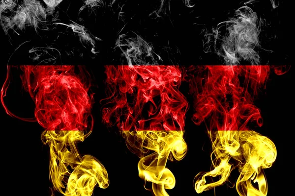 Drapeau National Allemagne Fabriqué Partir Fumée Colorée Isolée Sur Fond — Photo