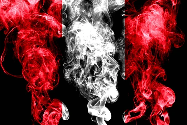 National Flag Peru Made Colored Smoke Isolated Black Background — Stock Photo, Image