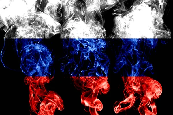 Національний Прапор Росії Зроблені Кольоровим Димом Ізольовані Чорному Фоні — стокове фото