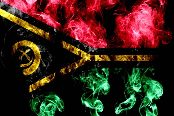 Vanuatu Zászlaja Készült Színes Füst Elszigetelt Fekete Háttér — Stock Fotó