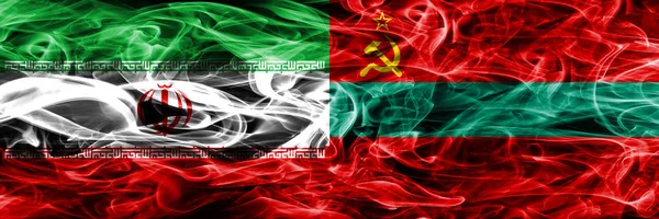 Irán Dnyeszteren Füst Zászlók Egymás Mellé Vastag Színes Füst Zászlói — Stock Fotó