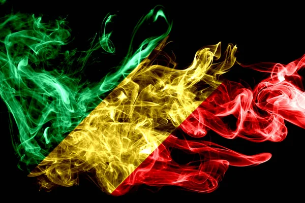 National Flag Congo Made Colored Smoke Isolated Black Background Abstract — Stock Photo, Image